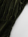 Green 1940s Velvet Deep-V Puff Sleeve Ruched Dress - vintage dress, retro fashion