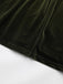 Green 1940s Velvet Deep-V Puff Sleeve Ruched Dress - vintage dress, retro fashion