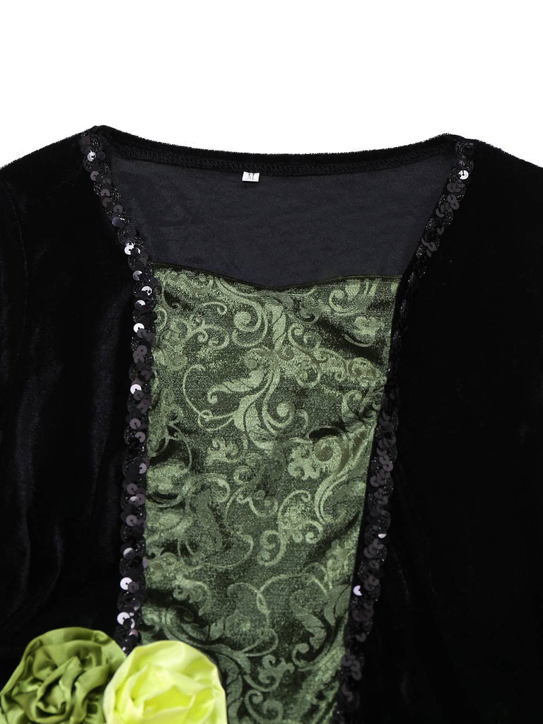 Green 1950s 3D Flower Wonderful Wizard Dress - vintage dress, retro fashion, rockabilly