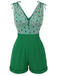 Green 1950s Avocado Mesh V-Neck Romper, vintage romper, retro jumpsuit - perfect for women who love vintage and retro fashion