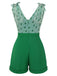 Green 1950s Avocado Mesh V-Neck Romper, vintage romper, retro jumpsuit - perfect for women who love vintage and retro fashion