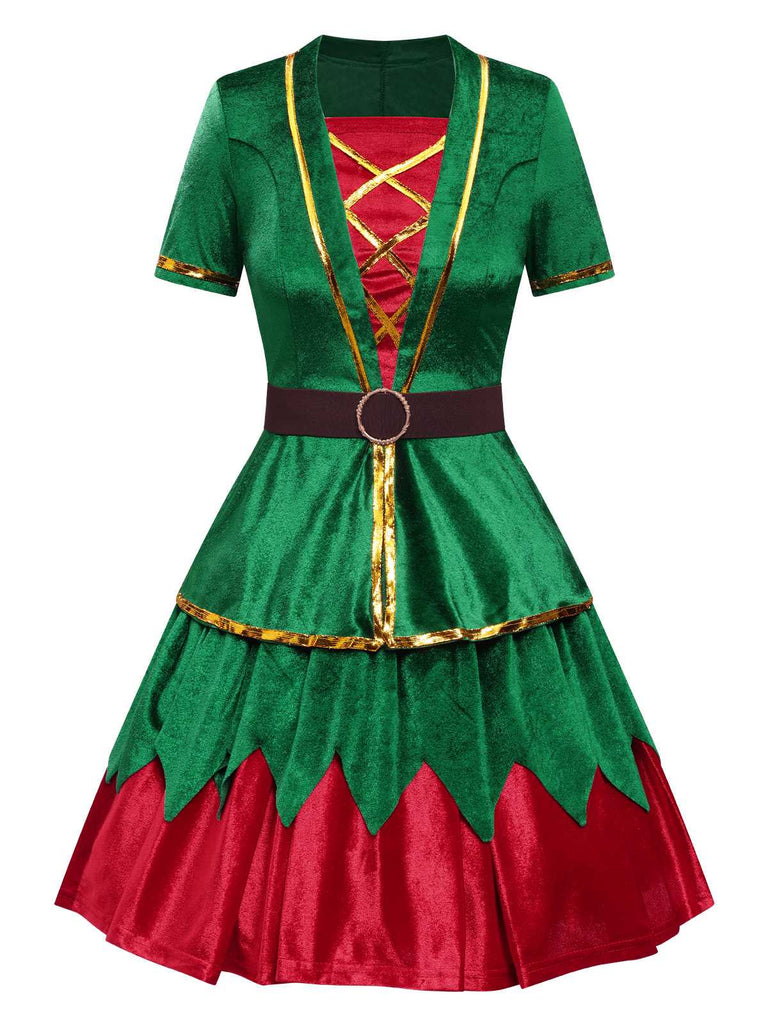 Green 1950s Christmas Tree Top & Skirt, vintage skirt, retro style - perfect for women who love vintage and retro fashion