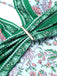 Green 1950s Floral Spaghetti Strap Swimsuit — because 1950s glamour never goes out of style