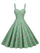 Green 1950s Gingham Cotton Cherry Spaghetti Strap Dress, vintage dress, retro fashion, rockabilly, pin-up fashion - perfect for women who love vintage and retro fashion