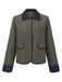 Green 1950s Lapel Colorblock Suit Jacket - vintage fashion, retro style