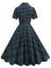 This Green 1950s Lapel Plaids Swing Dress wraps her in 1950s elegance, one twirl at a time