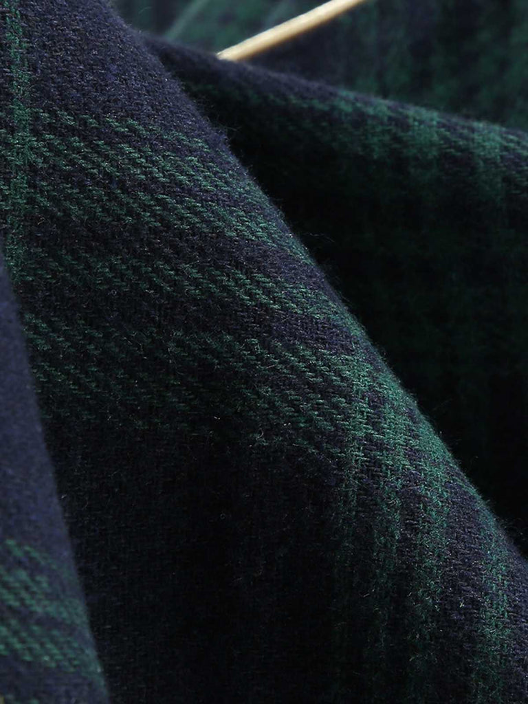 Green 1950s Lapel Plaids Swing Dress — a 1950s silhouette that turns sidewalks into runways