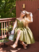 Green 1950s Off-Shoulder Vintage Dress, vintage dress, retro fashion, rockabilly, pin-up fashion - perfect for women who love vintage and retro fashion