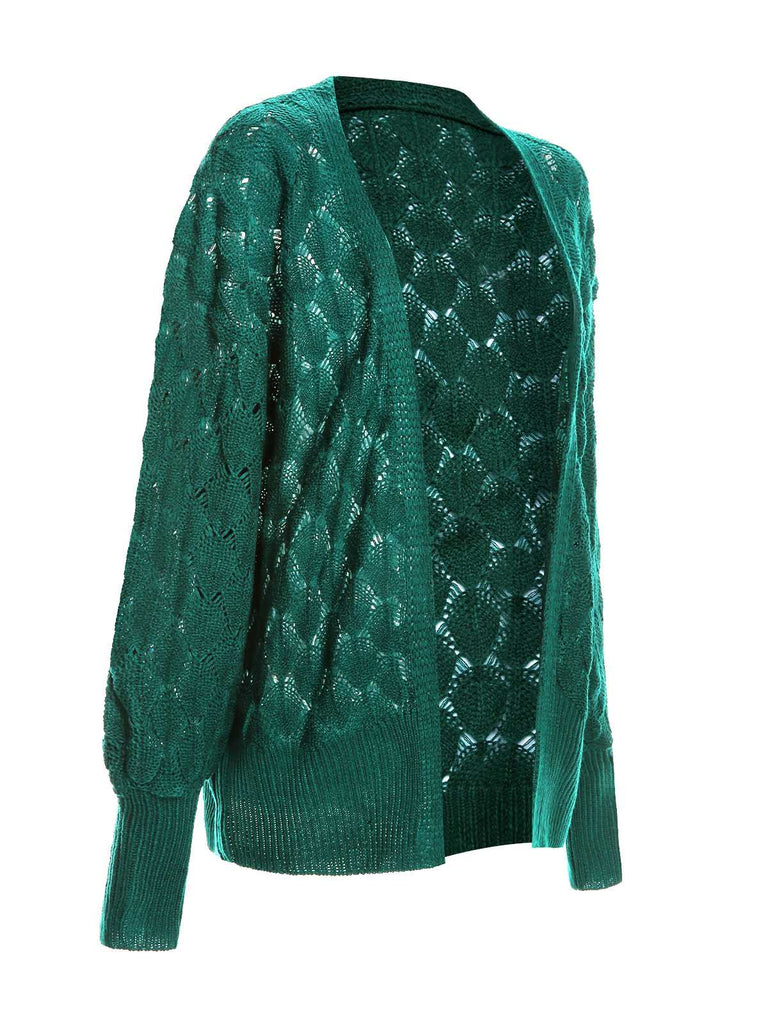 Green 1950s Open Front Crochet Cardigan, vintage fashion, retro style - perfect for women who love vintage and retro fashion