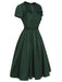 Green 1950s Solid Bow Square Collar Dress, vintage dress, retro fashion, rockabilly, pin-up fashion - perfect for women who love vintage and retro fashion