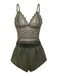 Green 1950s Solid Lace & Satin Pajama Set - vintage fashion, retro style