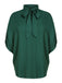 Green 1950s Solid Ribbon Collar Satin Blouse, vintage top, retro blouse - perfect for women who love vintage and retro fashion
