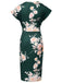 Green 1960s Cap Sleeves Floral Pencil Dress: where 1960s romance meets her modern spirit