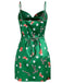 Green 1960s Christmas Cowl Neck Slip Dress - vintage dress, retro fashion