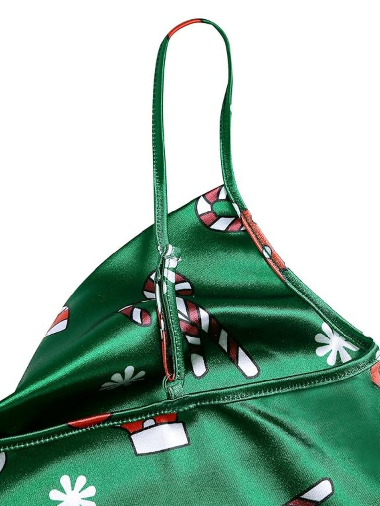 Green 1960s Christmas Cowl Neck Slip Dress - vintage dress, retro fashion