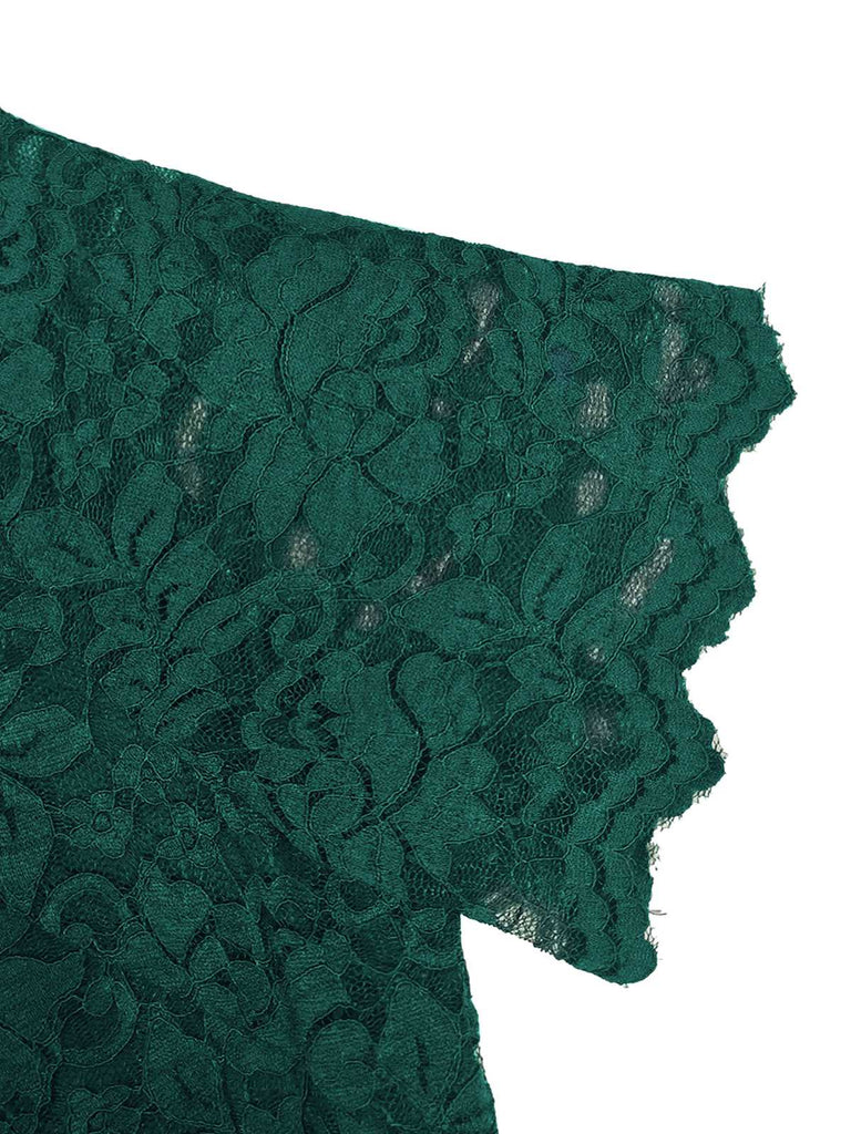Green 1960s Floral Solid Bodycon Dress — the kind of 1960s dress that makes strangers smile