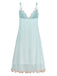 Green 1960s Mesh Lace Patchwork Bow Straps Nightdress: where 1960s romance meets her modern spirit