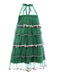 This Green 1960s Pom-Pom Christmas Tree Dress wraps her in 1960s elegance, one twirl at a time