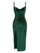 Green 1960s Slit Suspender Velvet Dress, vintage dress, retro fashion, women, elegant