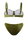 Green 1960s Solid Velvet 3D Rose Bikini Set - vintage fashion, retro style