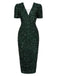 Green 1960s V-Neck Sequined Pencil Dress, vintage dress, retro fashion - perfect for women who love vintage and retro fashion