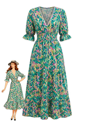 Green 1940s Vintage Retro Dress