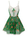 She slips into this Green 1970s Christmas Lace-Up Nightgown and suddenly it's a 1970s daydream