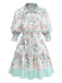 Green-1970s-Coastal-Puff-Sleeve-Shirt-Dress, vintage, retro, dress