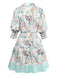 Green-1970s-Coastal-Puff-Sleeve-Shirt-Dress, vintage, retro, dress