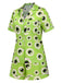 Green 1970s Halloween Eyeball Lapel Pajama Set, vintage fashion, retro style - perfect for women who love vintage and retro fashion