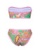 This Green 1970s Hippie Print Bandeau Bikini carries 1970s vacation dreams in every stitch