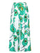 Green 1970s Oil Painting Floral Wide-Leg Pants, vintage fashion, retro style - perfect for women who love vintage and retro fashion