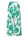 Green 1970s Oil Painting Floral Wide-Leg Pants, vintage fashion, retro style - perfect for women who love vintage and retro fashion