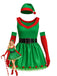 Green 1980s Christmas Tree Dress Set - vintage dress, retro fashion