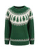 Green 1980s Christmas Tree Fair Isle Sweater - vintage fashion, retro style