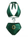 Bright Green 1980s Halter Vintage Bikini Set 2