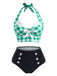 Green Checked Halter Bowknot Bikini Set: timeless style reimagined