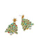 Green Christmas Tree Rhinestones Earrings: vintage detail work for the woman who notices
