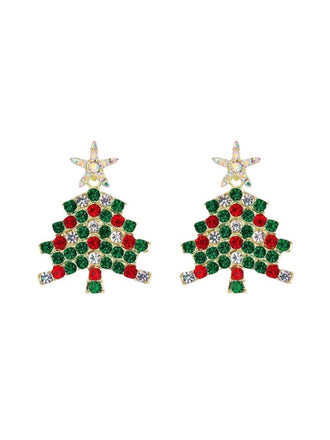 She adds this Green Christmas Tree & Star Rhinestones Earrings and suddenly it's vintage perfection