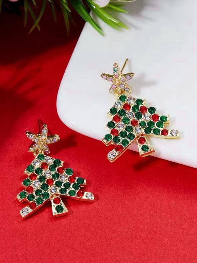 This Green Christmas Tree & Star Rhinestones Earrings carries vintage stories waiting to be told