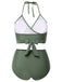 Green Grey 1930s Halter Strappy Tankini Swimsuit — because 1930s glamour never goes out of style