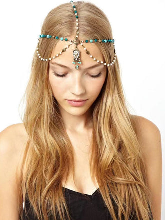 Green Vintage Floral Hair Elegant Clip - vintage fashion, retro style