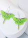 Green Vintage Luna Moth Drop Earrings, vintage fashion, retro style - perfect for women who love vintage and retro fashion