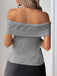 Grey 1950s Off-Shoulder Knitted Top - vintage fashion, retro style