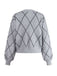 Grey 1950s Round Neck Bow Pullover Sweater - vintage fashion, retro style