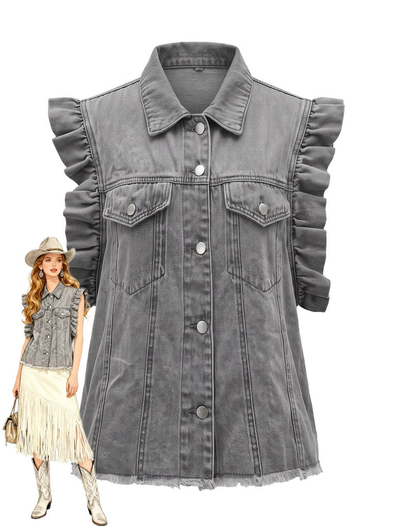 Light Grey 1950s Denim Jacket