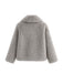 Grey 1980s Faux Fur Cropped Jacket - vintage fashion, retro style