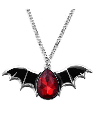 Halloween Bat Blood Drop Pendant Necklace, vintage fashion, retro style - perfect for women who love vintage and retro fashion