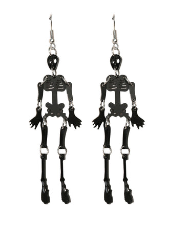 She adds this Halloween Black Skeleton Alloy Earrings and suddenly it's vintage perfection