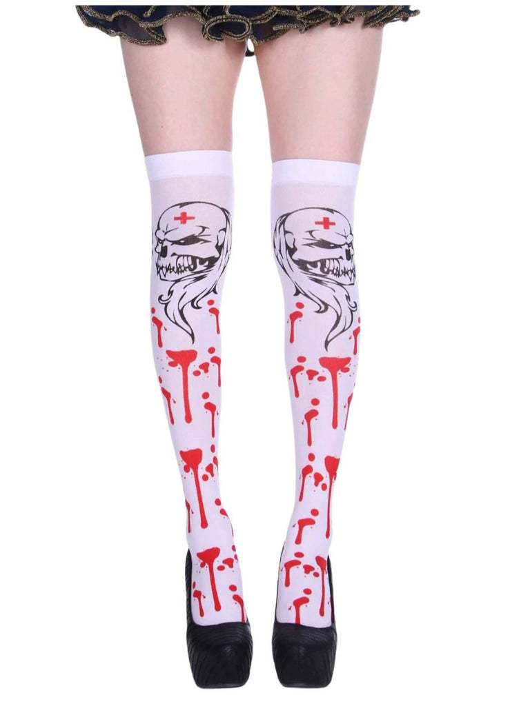 & Halloween Blood Stain Thigh-High Stockings - vintage fashion, retro style